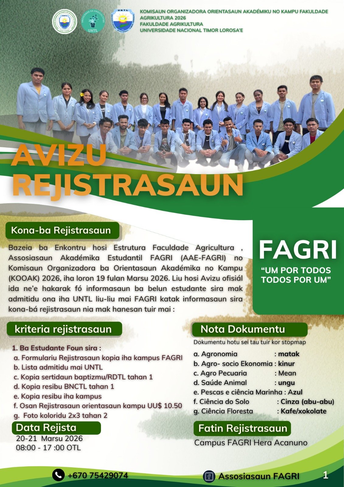 AVIZU BA ESTUDANTE ADMITIDU FAGRI PERIODU 2026